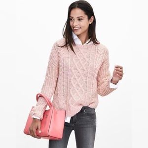 Women's Pink Cable Knit Sweater